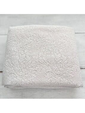 Morris & Co Jacquard Bird Floral Damask Texture Cotton Duvet QUEEN Cover Beige